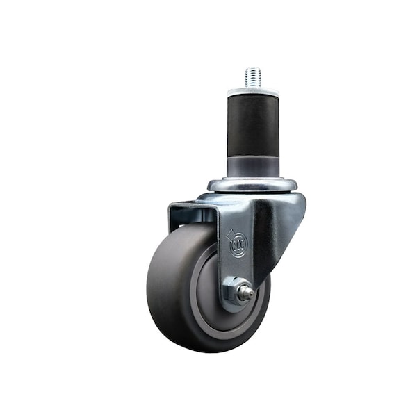 3'' SS Thermoplastic Rubber Wheel Swivel 1-5/8'' Expanding Stem Caster